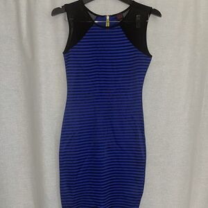 BEBE 2B Blue Striped dress